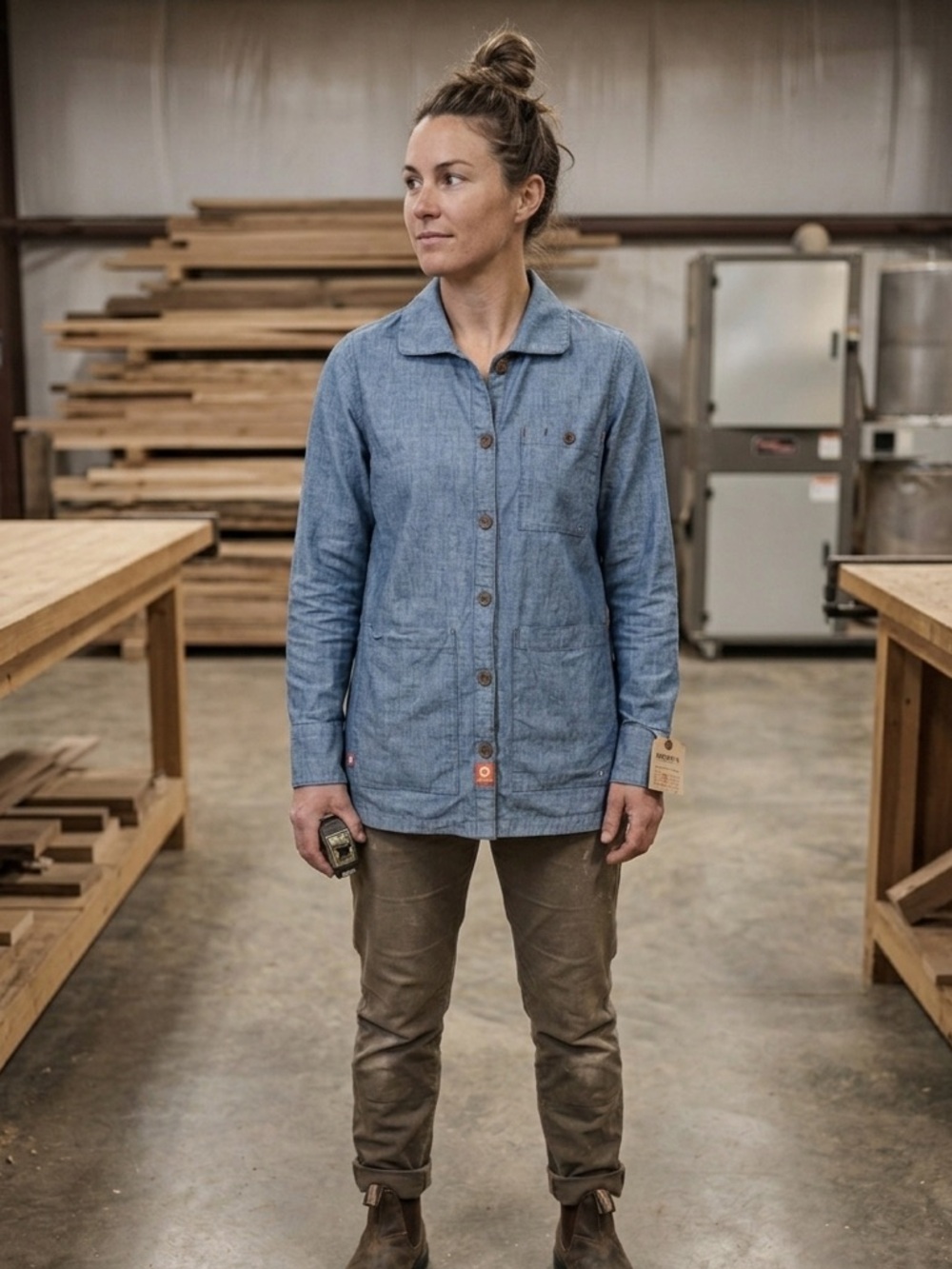 Dovetail Workwear Womens Deep Pocket Utility Workshirt Size Small